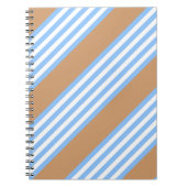Blau-weiße Fünf-Streifen-Muster mit Bräune Notizblock (Vorderseite)