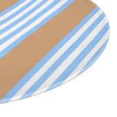 Blau-weiße Fünf-Streifen-Muster mit Bräune Schneidebrett (Ecke)