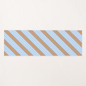 Blau-weiße Fünf-Streifen-Muster mit Bräune Yogamatte (Vorderseite (Horizontal))