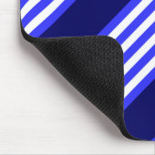 Blau-weiße Fünf-Streifen-Muster Mousepad (Ecke)