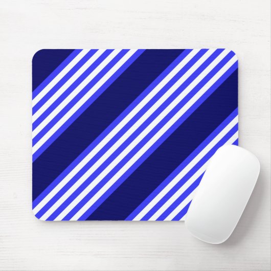 Blau-weiße Fünf-Streifen-Muster Mousepad (Mit Mouse)