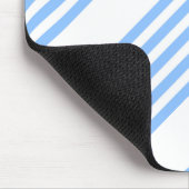 Blau-weiße Fünf-Streifen-Muster Mousepad (Ecke)