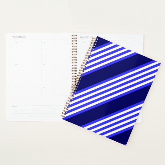 Blau-weiße Fünf-Streifen-Muster Planer (Anzeige)