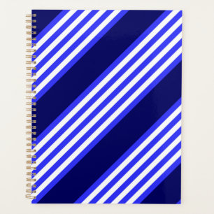 Blau-weiße Fünf-Streifen-Muster Planer