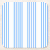 Blau-weiße Fünf-Streifen-Muster Rechteckiger Pappuntersetzer (Vorderseite)