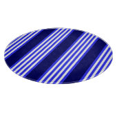 Blau-weiße Fünf-Streifen-Muster Schneidebrett (Ecke)