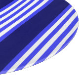 Blau-weiße Fünf-Streifen-Muster Schneidebrett (Ecke)