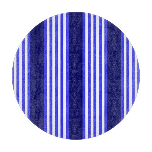Blau-weiße Fünf-Streifen-Muster Schneidebrett (Vorderseite)