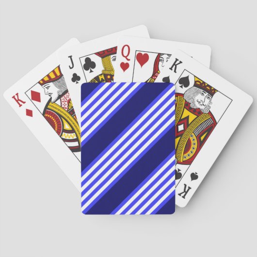 Blau-weiße Fünf-Streifen-Muster Spielkarten (Rückseite)