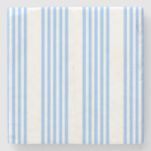 Blau-weiße Fünf-Streifen-Muster Steinuntersetzer (Vorderseite)