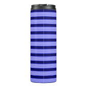 Blau-weiße Fünf-Streifen-Muster Thermosbecher (Rückseite)