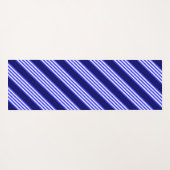Blau-weiße Fünf-Streifen-Muster Yogamatte (Rückseite (Horizontal))