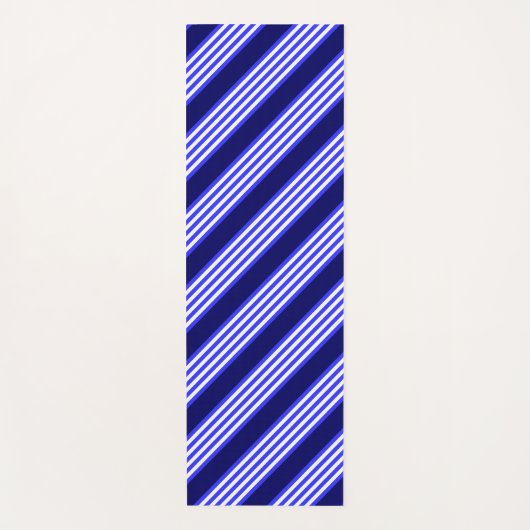 Blau-weiße Fünf-Streifen-Muster Yogamatte (Vorderseite)