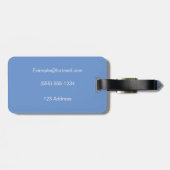 Blau weiße Geschäft scharfe Acryl Gepäckanhänger (Rückseite horizontal)