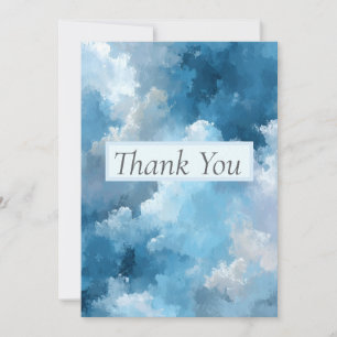 Blau-weiße gestrichene Wolken Danke Karte