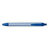 Blau-weiße Grafik-Design Zigzag Muster Kugelschreiber (Rückseite)