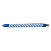 Blau-weiße Grafik-Design Zigzag Muster Kugelschreiber (Vorderseite)