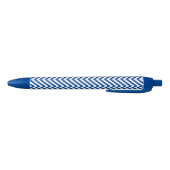 Blau-weiße Grafik-Design Zigzag Muster Kugelschreiber (Unterseite)