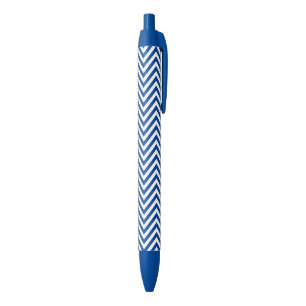 Blau-weiße Grafik-Design Zigzag Muster Kugelschreiber