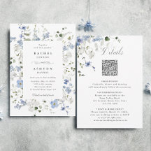 Blau Weiße Grüne Florale Alles-in-Einem-Hochzeit 