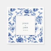 Blau-weiße Hochzeitslippe Serviette (Vorderseite)