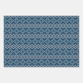 Blau-weiße Imitate Strick Sweater Snowflakes Muste Geschenkpapier Set (Vorderseite 2)