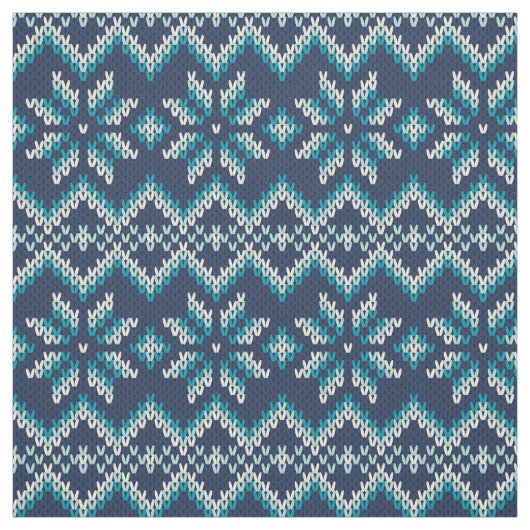 Blau-weiße Imitate Strick Sweater Snowflakes Muste Stoff (Muster)