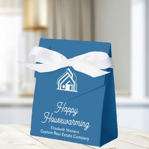 Blau Weiße Immobilien Happy Housewarming Custom Geschenkschachtel