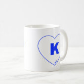 Blau-weiße K-Herz-Tasse Kaffeetasse (VorderseiteRechts)