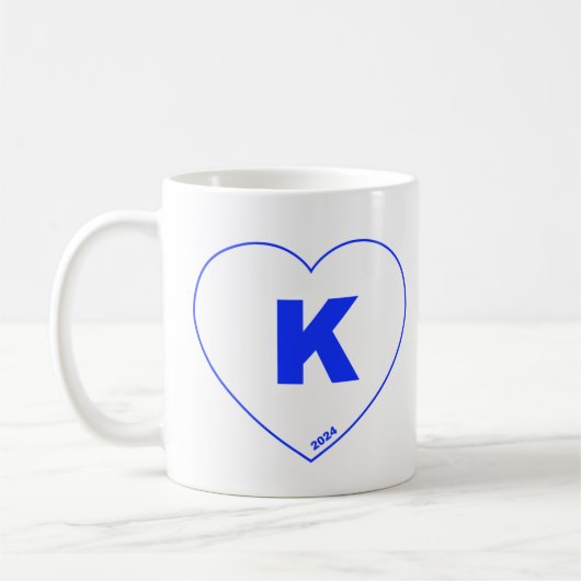 Blau-weiße K-Herz-Tasse Kaffeetasse (Links)