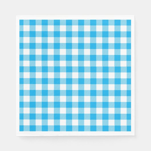 Blau-weiße Karos Muster Gingham Kariert Serviette (Vorderseite)