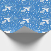 Blau-weiße Kunst-Deko-Muster Geschenkpapier (Ecke)