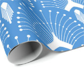 Blau-weiße Kunst-Deko-Muster Geschenkpapier (Rolleneckpunkt)