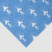 Blau-weiße Kunst-Deko-Muster Seidenpapier (Detail)