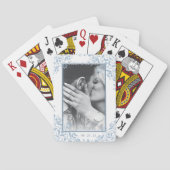 Blau-weiße Küste Chic Wedding Foto Favoriten Spielkarten (Rückseite)