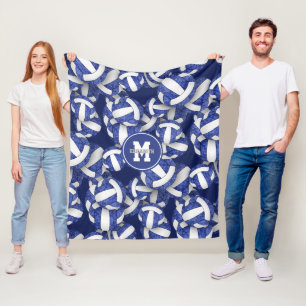 Blau-weiße Mannschaftsfarben Mädchen-Volleyball-Zi Fleecedecke