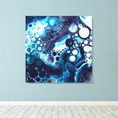 Blau-weiße Marmorflüssigkeit Kunst Leinwanddruck (Insitu (Holzboden))