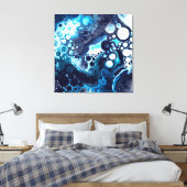 Blau-weiße Marmorflüssigkeit Kunst Leinwanddruck (Insitu (Schlafzimmer))