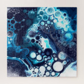 Blau-weiße Marmorflüssigkeit Kunst  Puzzle (Horizontal)