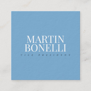 Blau Weiße Minimalistische Professionelle Luxuriös Quadratische Visitenkarte