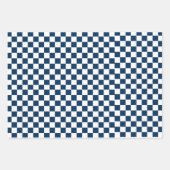 Blau Weiße Moderne Kontrolle  Geschenkpapier Set (Vorderseite 3)
