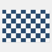 Blau Weiße Moderne Kontrolle  Geschenkpapier Set (Vorderseite)