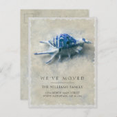 Blau-weiße Muschelschalen-Bewegung Ankündigungspostkarte (Vorne/Hinten)