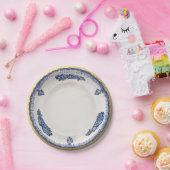 Blau-Weiße Muster Keramik Vintag aussehen Pappteller (Party)