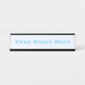 Blau weiße Pastellfarbe Farbe Schreibtischnamensplakette (Vorderseite )