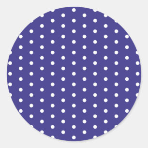 Blau-weiße Polka Dot Muster Große Geschenktasche Runder Aufkleber