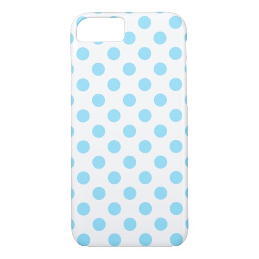 Blau-weiße Polka-Punkte Case-Mate iPhone Hülle (Rückseite)
