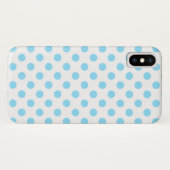 Blau-weiße Polka-Punkte Case-Mate iPhone Hülle (Rückseite (Horizontal))