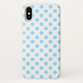 Blau-weiße Polka-Punkte Case-Mate iPhone Hülle (Rückseite)