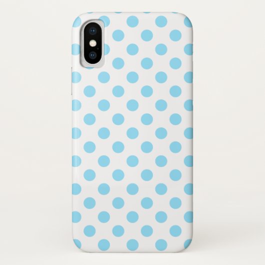 Blau-weiße Polka-Punkte Case-Mate iPhone Hülle (Rückseite)